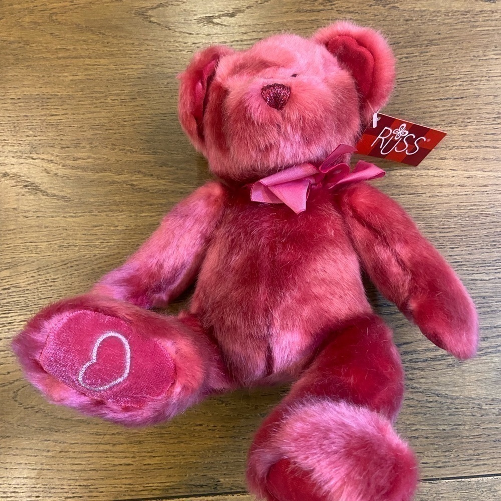 Russ Pink 12.5” “Cheri” Furry Teddy Bear - Picture 2 of 6